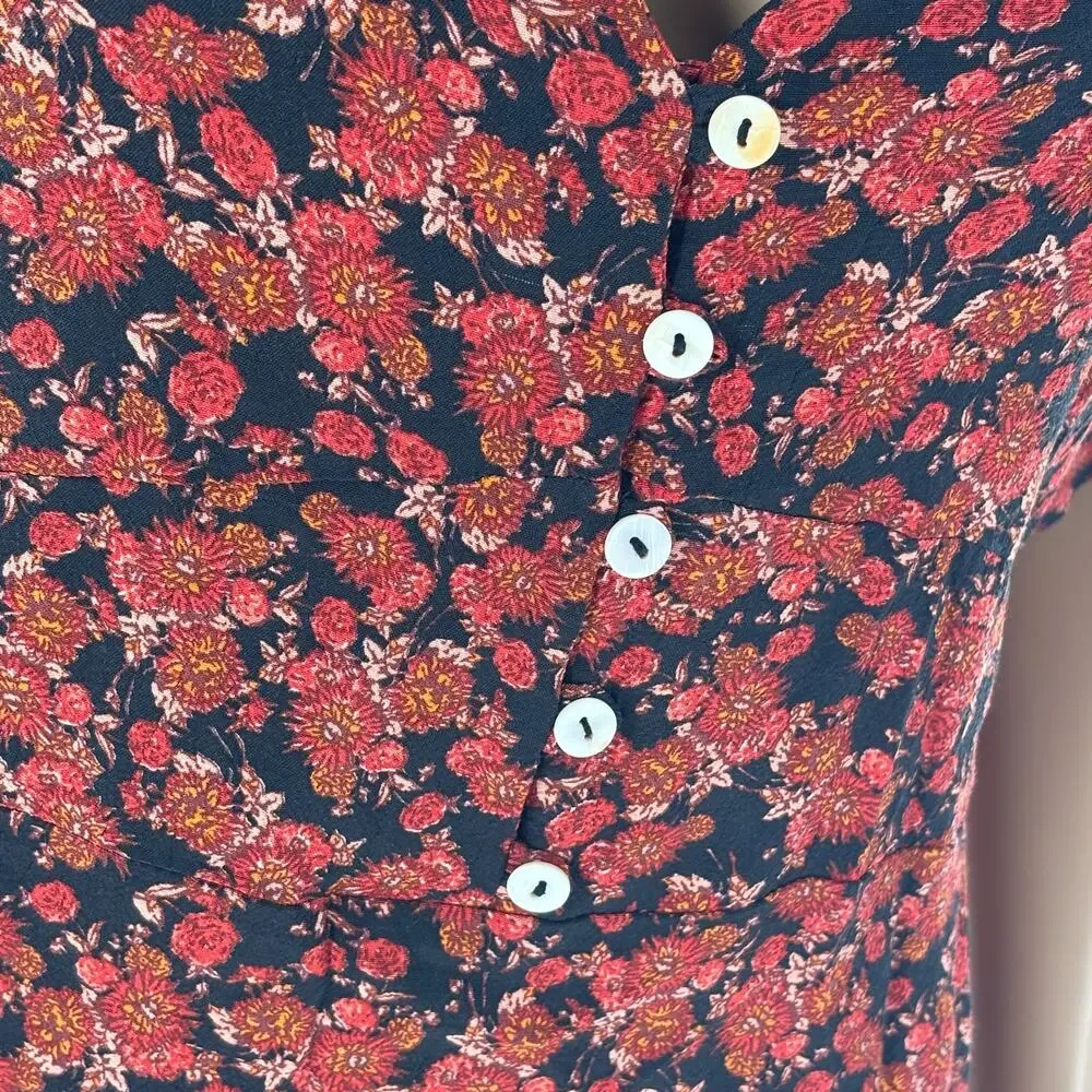 Free People Red Provence Floral Mini Dress